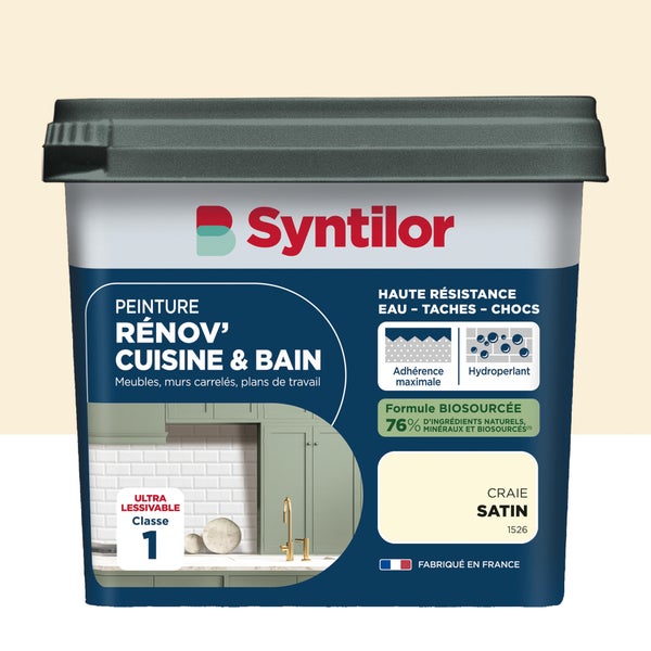 Peinture meuble craie satin SYNTILOR Renov' cuisine et bain 0.75l