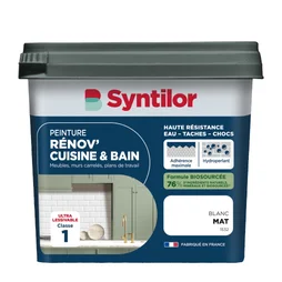 Peinture meuble blanc mat SYNTILOR Renov' cuisine et bain 0.75l