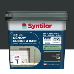 Peinture meuble noir charbon mat SYNTILOR Renov' cuisine et bain 0.75l