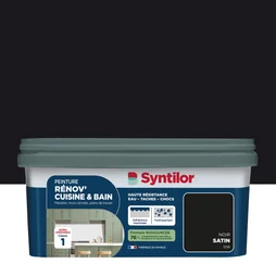 Peinture meuble noir satin SYNTILOR Renov' cuisine et bain 2l