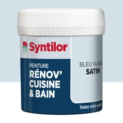 Testeur peinture meuble bleu nuage satin SYNTILOR Renov' cuisine et bain 0.075l