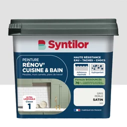 Peinture meuble gris perle satin SYNTILOR Renov' cuisine et bain 0.75l