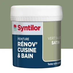 Testeur peinture meuble vert sauge satin SYNTILOR Renov' cuisine et bain 0.075l