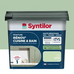 Peinture meuble vert jade satin SYNTILOR Renov' cuisine et bain 0.75l