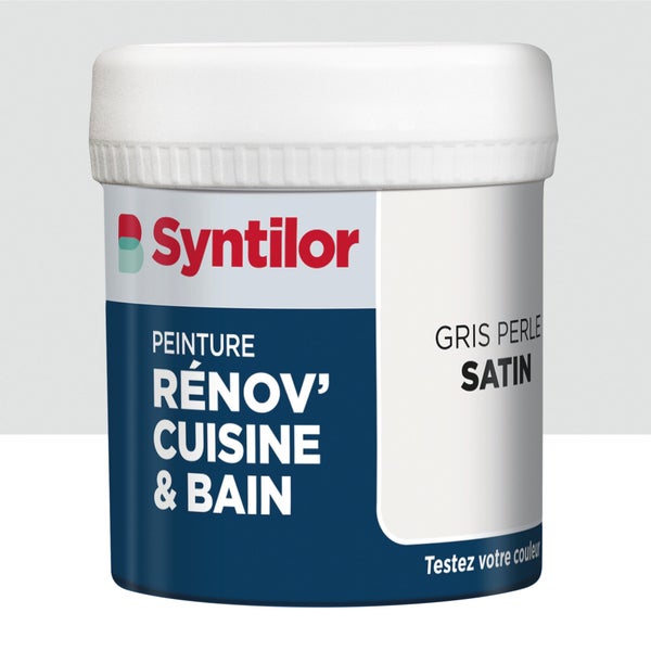 Testeur peinture meuble gris perle satin SYNTILOR Renov' cuisine et bain 0.075l