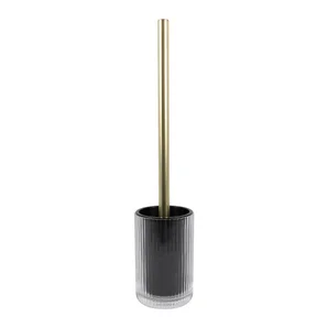 Pot balai wc à poser SENSEA Gatsby transparent doré noir