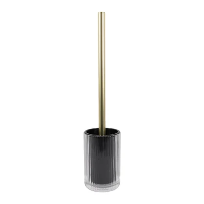 Pot balai wc à poser SENSEA Gatsby transparent doré noir