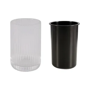 Pot balai wc à poser SENSEA Gatsby transparent doré noir