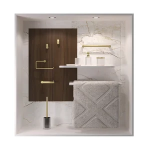 Pot balai wc à poser SENSEA Gatsby transparent doré noir