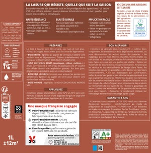 Lasure V33 Haute saison 8 ans chêne doré satiné 0.75 l
