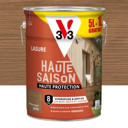 Lasure V33 haute saison 8 ans chêne moyen satiné 5L+20% gratuit