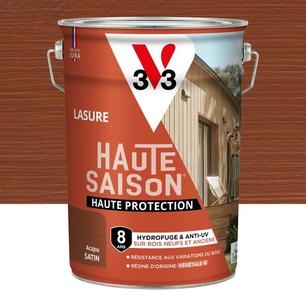 Lasure V33 Haute saison 8 ans acajou satiné 5L