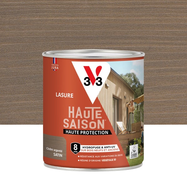 Lasure V33 Haute saison 8 ans cèdre argenté satiné 0.75 l