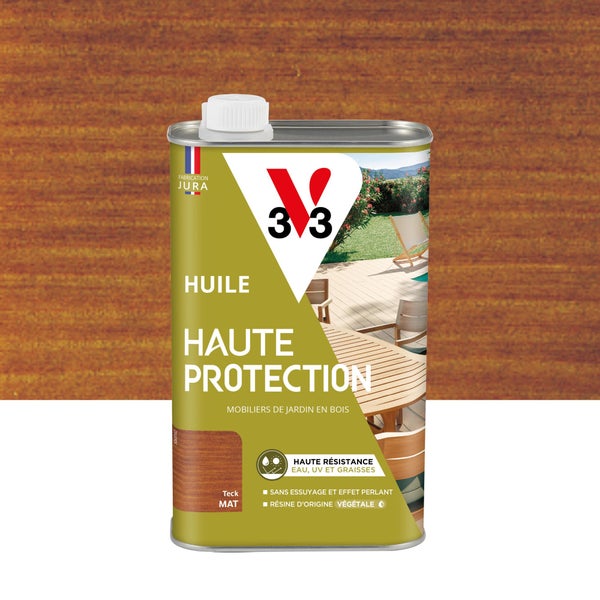 Huile pour bois extérieur V33 Haute protection teck mat 1 l