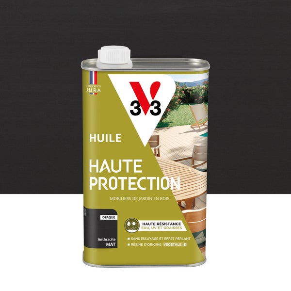 Huile pour bois extérieur V33 haute protection anthracite mat 1 l