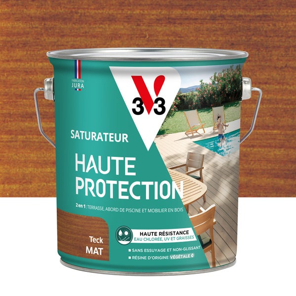 Saturateur pour bois extérieur V33 Haute protection teck mat 2.5L