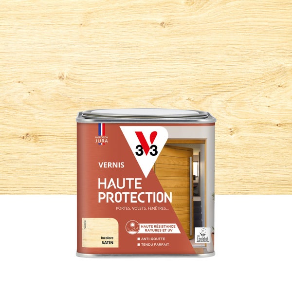 Vernis pour bois extérieur V33 Haute protection incolore satiné 0.5 l