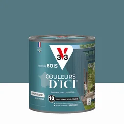 Peinture extérieure bois V33 Couleurs d'ici, bleu feutré velours 0.5l