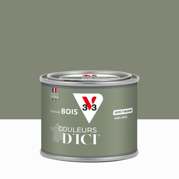 Peinture extérieure bois V33 Couleurs d'ici, kaki grisé velours 0.125l