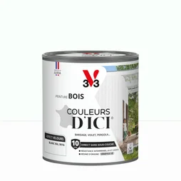 Peinture extérieure bois V33 Couleurs d'ici, blanc ral 9016 velours  0.5l