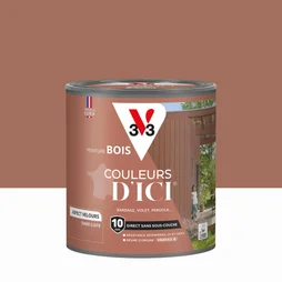 Peinture extérieure bois V33 Couleurs d'ici, terre cuite velours  0.5l
