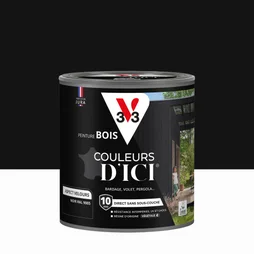 Peinture extérieure bois V33 Couleurs d'ici, noir ral 9005 velours  0.5l