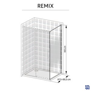 Paroi latérale fixe coulissante 90 cm vs REMIX