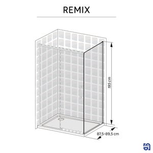 Paroi latérale fixe coulissante 90 cm vt REMIX
