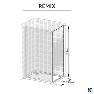 Paroi latérale fixe coulissante 80 cm vs REMIX