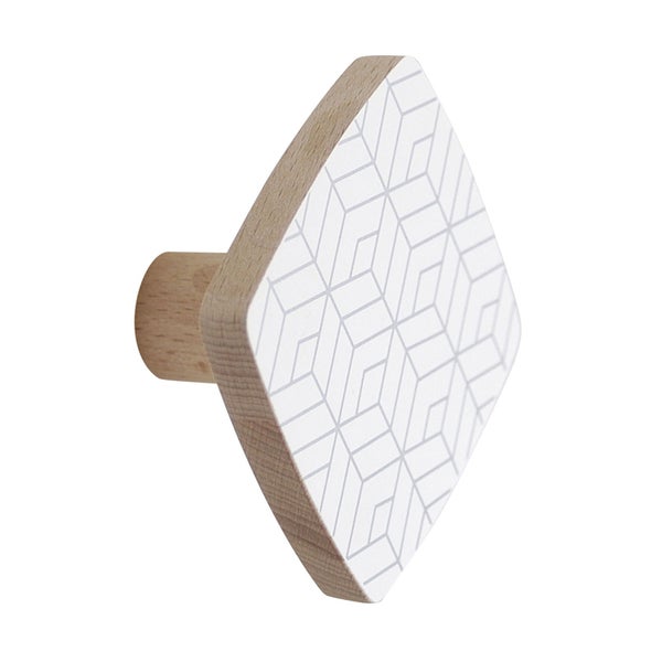 Tête portemanteau carré blanc