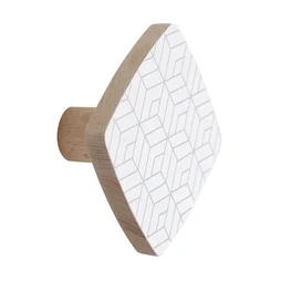 Tête portemanteau carré blanc