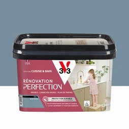 Peinture meuble bleu denim mat V33 Rénovation cuisine et bain 2l