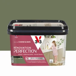 Peinture meuble, V33 Rénovation cuisine et bain, 2l, vert kaki mat