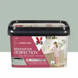 Peinture meuble, V33 Rénovation cuisine et bain, 2l, vert sauge satin