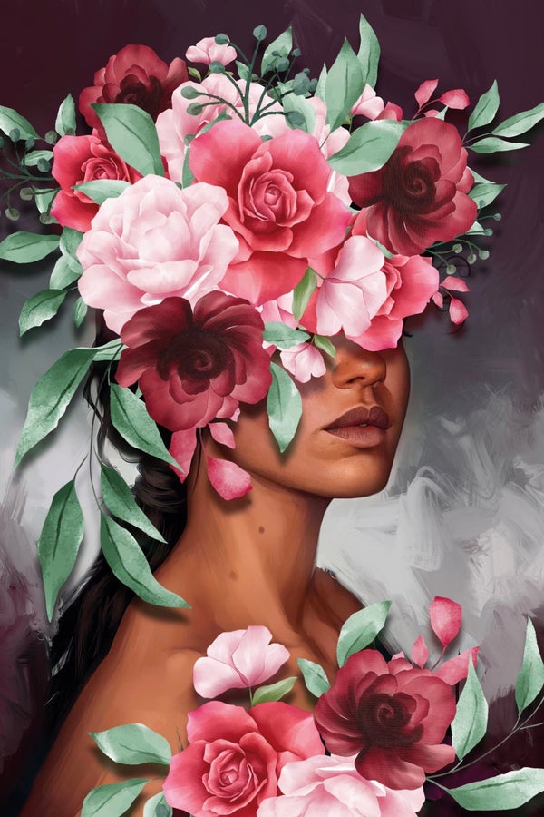 Toile imprimée Buste de Fleurs, CEANOTHE 65 x 97 cm