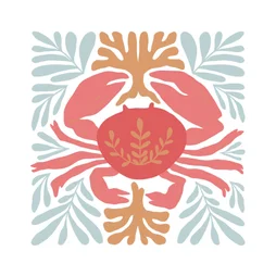 Toile imprimée Illu Crabe, CEANOTHE l.30 x H.30 cm