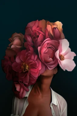 Toile imprimée Fleurs rouges, CEANOTHE 65 x 97 cm