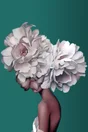 Plexiglass imprimé Visage Fleuri, CEANOTHE l.99.7 x H.68.3 cm