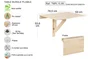 Table murale pliante en pin ASTIGARRAGA KIT LINE, L.59 x l.79.5 cm x Ep.20 mm