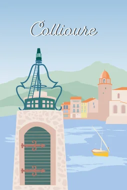 Toile imprimée Collioure, CEANOTHE l.97 x H.65 cm
