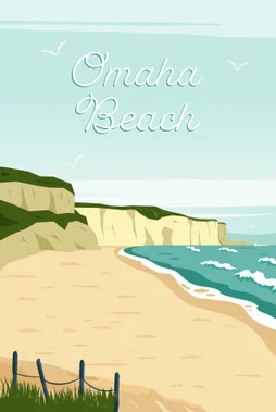Toile imprimée Omaha Beach, CEANOTHE l.65 x H.45 cm