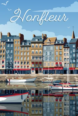 Toile imprimée Honfleur, CEANOTHE l.65 x H.45 cm