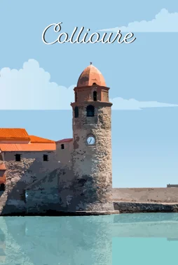 Toile imprimée Collioure, CEANOTHE l.30 x H.45 cm