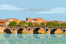 Toile imprimée Pont de Toulouse, CEANOTHE l.97 x H.65 cm