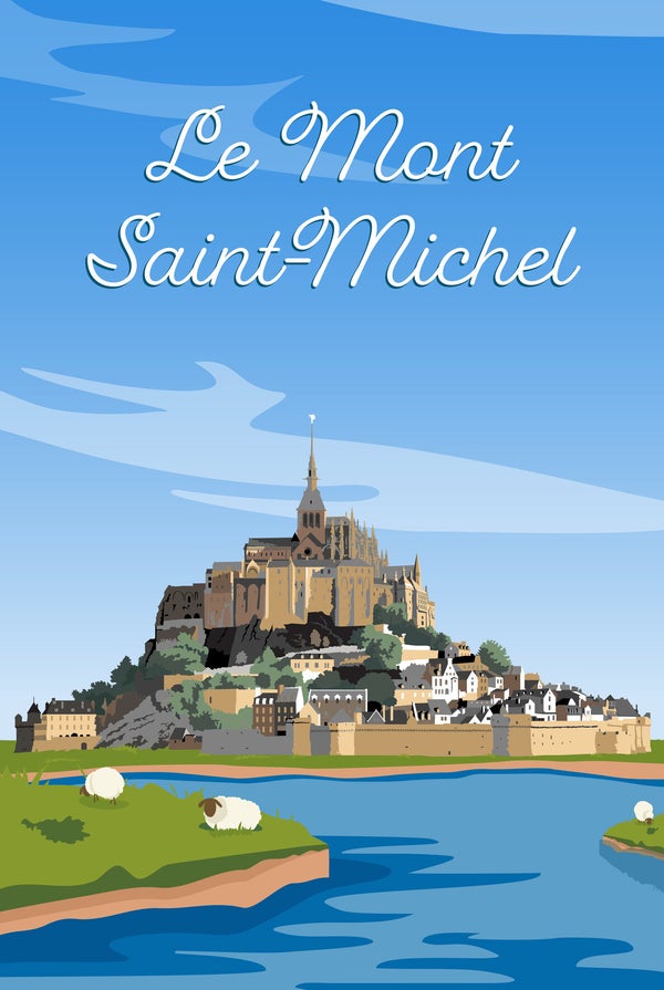 Toile imprimée Mont Saint Michel, CEANOTHE l.97 x H.65 cm