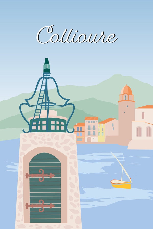 Toile imprimée Collioure, CEANOTHE l.30 x H.45 cm