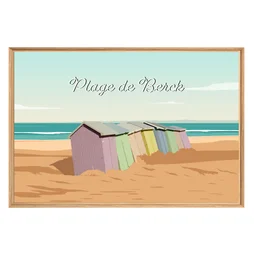 Image encadrée Plage de Berck, CEANOTHE l.65 x H.97 cm