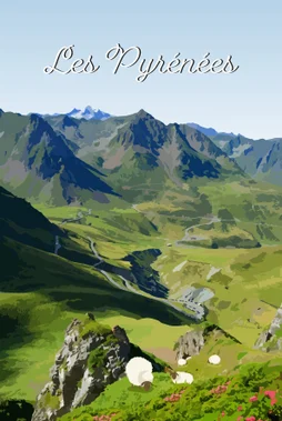 Toile imprimée Les Pyrénées, CEANOTHE l.97 x H.65 cm