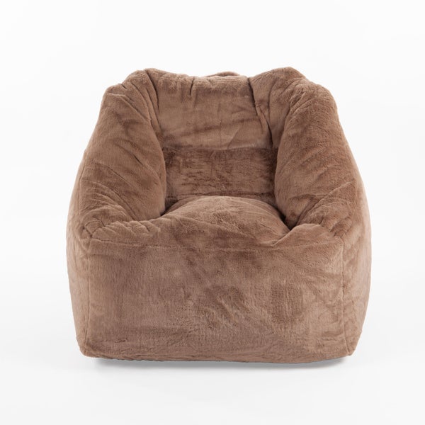 Fauteuil en fausse fourrure Marco, marron beige h. 80 cm x l. 80 cm
