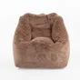 Fauteuil en fausse fourrure Marco, marron beige h. 80 cm x l. 80 cm
